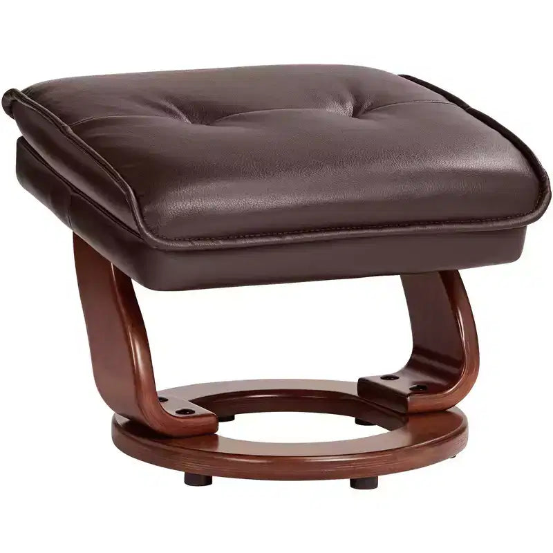 BenchMaster Morgan Sillón Reclinable de Piel Sintética Java Sillón Moderno Otomana Reposapiés Reclinación Manual Ergonómica Giratoria para Dormitorio Sala de Estar Lectura