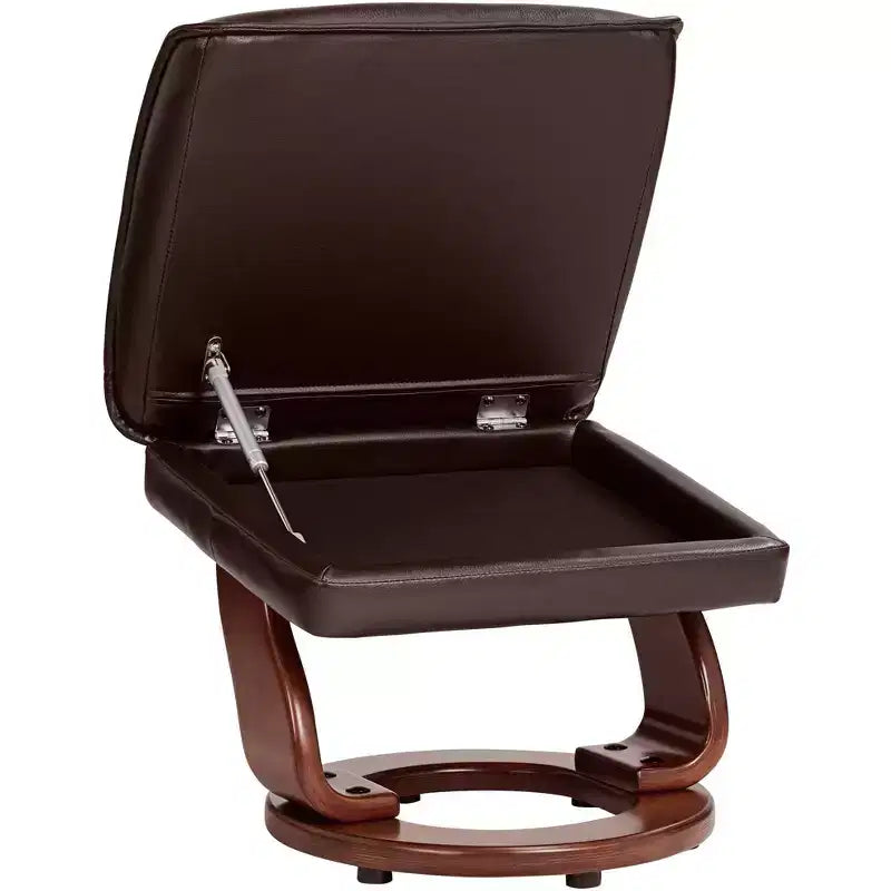 BenchMaster Morgan Sillón Reclinable de Piel Sintética Java Sillón Moderno Otomana Reposapiés Reclinación Manual Ergonómica Giratoria para Dormitorio Sala de Estar Lectura