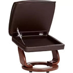 BenchMaster Morgan Sillón Reclinable de Piel Sintética Java Sillón Moderno Otomana Reposapiés Reclinación Manual Ergonómica Giratoria para Dormitorio Sala de Estar Lectura