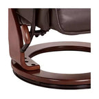 BenchMaster Morgan Sillón Reclinable de Piel Sintética Java Sillón Moderno Otomana Reposapiés Reclinación Manual Ergonómica Giratoria para Dormitorio Sala de Estar Lectura