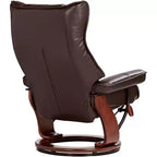 BenchMaster Morgan Sillón Reclinable de Piel Sintética Java Sillón Moderno Otomana Reposapiés Reclinación Manual Ergonómica Giratoria para Dormitorio Sala de Estar Lectura