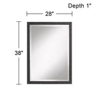 Espejo decorativo de pared rectangular Uttermost Braddock para tocador, rústico, con borde biselado, remaches en relieve, marco de metal negro, 71 cm de ancho para baño y sala de estar