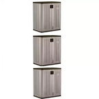 Suncast 9 Cu Ft Heavy Duty Resin Garage Base Storage Cabinet, Platinum (3 Pack)