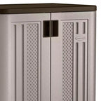 Armario base de resina resistente Suncast de 9 pies cúbicos para garaje, platino (paquete de 3)