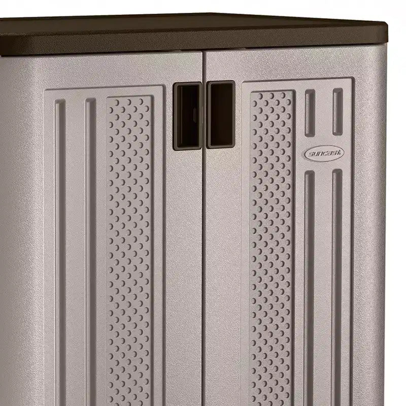 Armario base de resina resistente Suncast de 9 pies cúbicos para garaje, platino (paquete de 3)