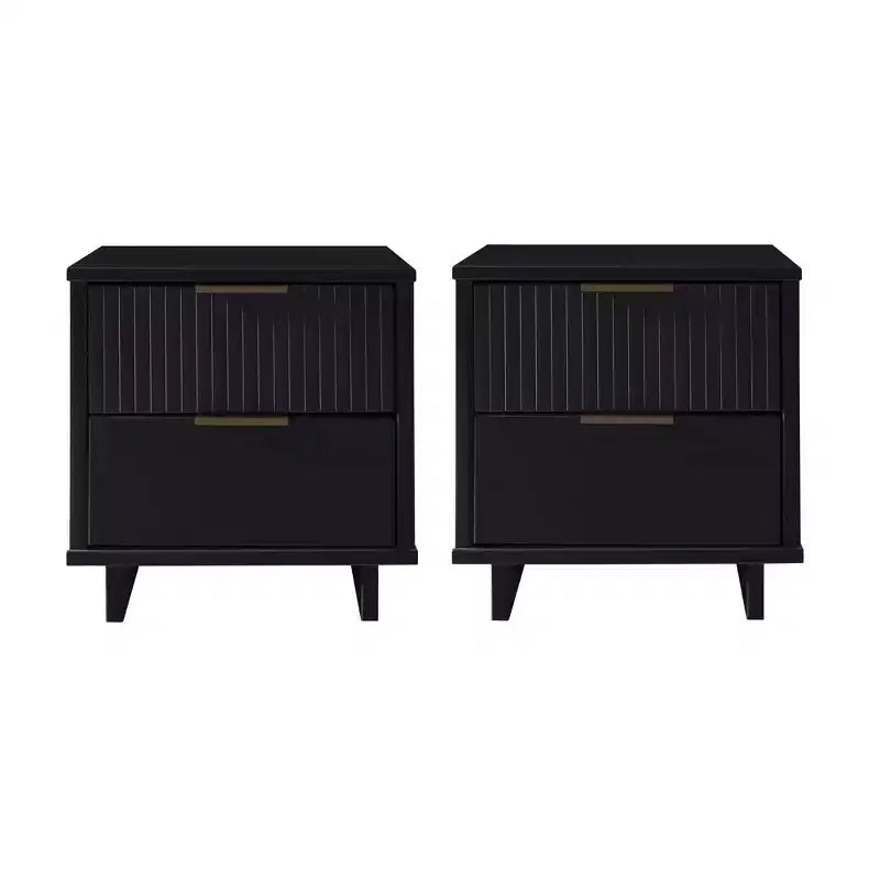 Manhattan Comfort Set of 2 Granville 2 Drawer Nightstands